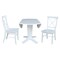 International Concepts 42 in. Solid Wood Dual Drop Leaf Dining Table with 2 Chairs in White K08-42DPT-23B-C613-2 - alternate 3